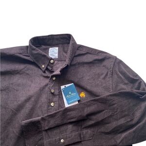 Brooks Brothers Corduroy Shirt Mens XXL Brown Regent Fit Long Sleeve Preppy NEW